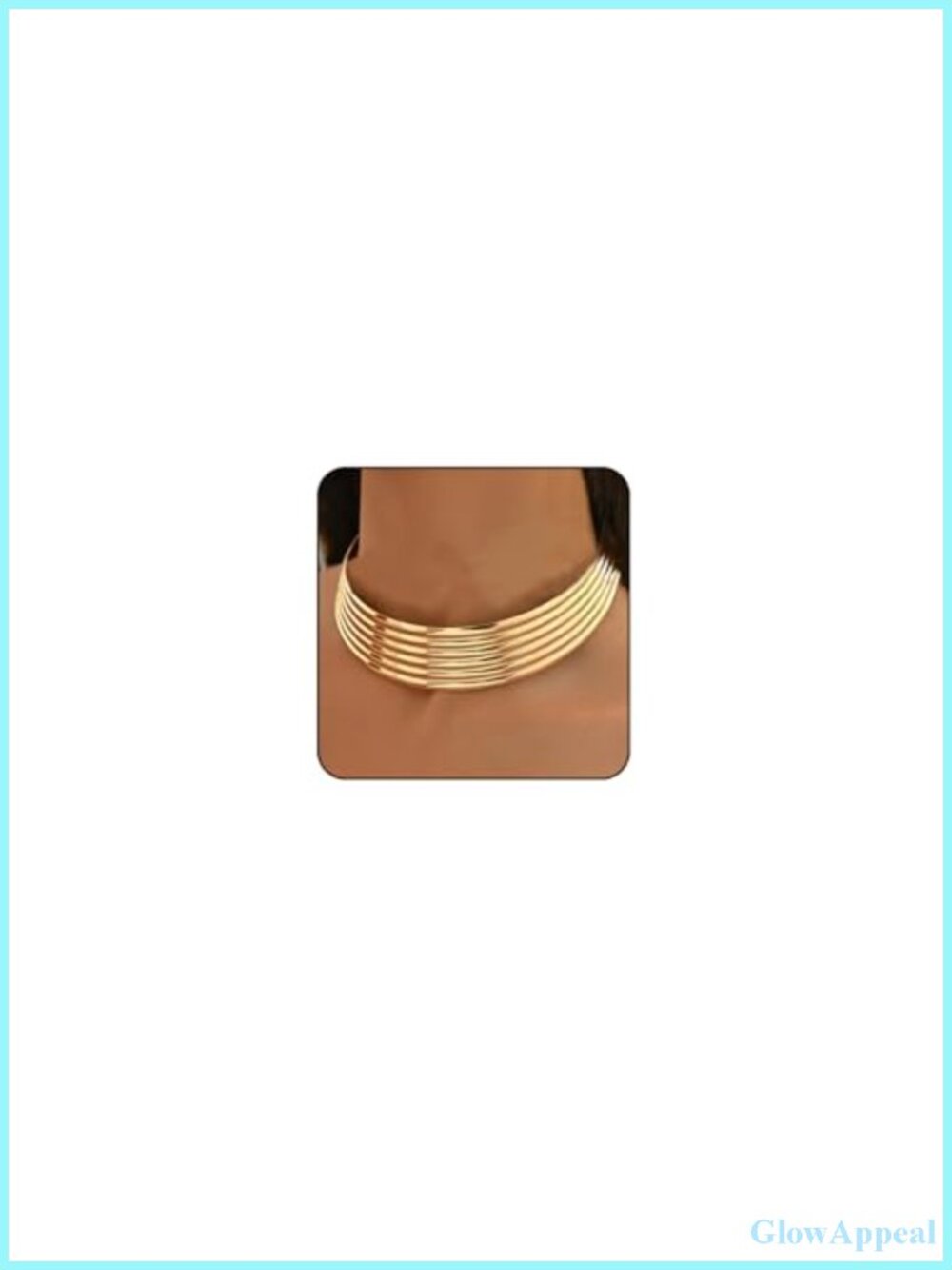 Chunky Gold Statement Choker Necklace with Adjustable Extension Chain